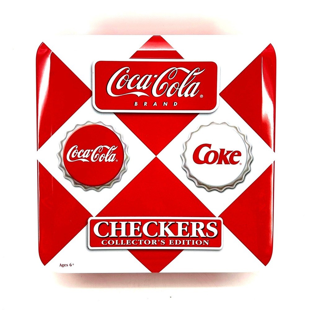 Coca-Cola Checkers Collector's Edition Game Tin USAopoly 2003 Bottle Cap Pieces